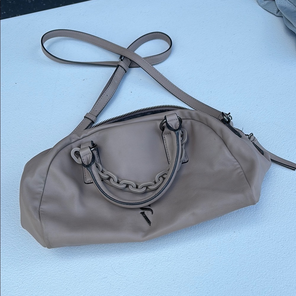 Vera Wang Tan Crossbody Bag with Braided Detail